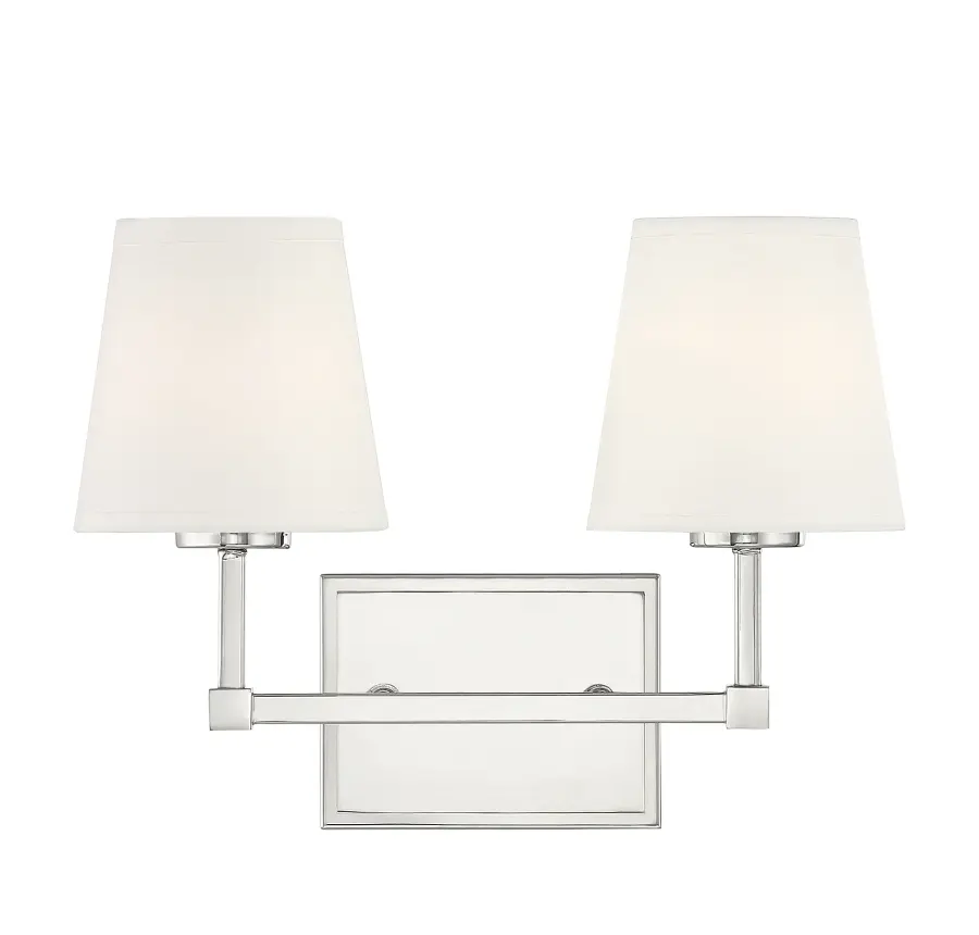 2-Light Bathroom Vanity Light in Polished Nickel - Image 1