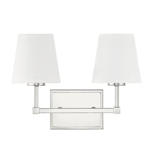 2-Light Bathroom Vanity Light in Polished Nickel - Image 2