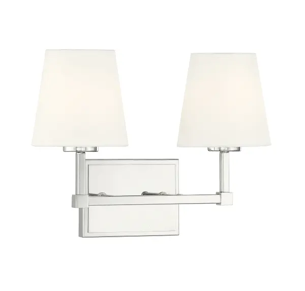 2-Light Bathroom Vanity Light in Polished Nickel - Image 3