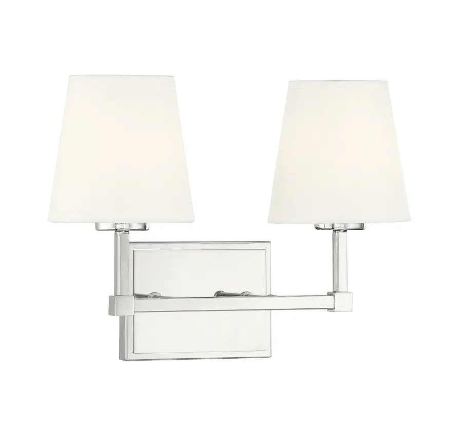 2-Light Bathroom Vanity Light in Polished Nickel - Image 3
