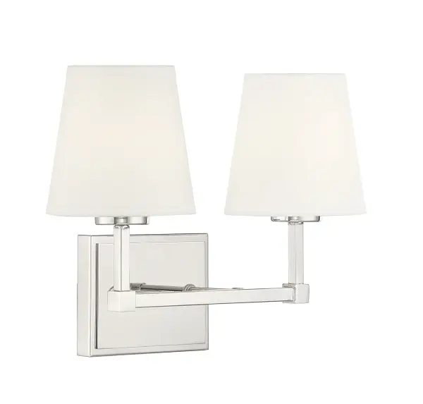 2-Light Bathroom Vanity Light in Polished Nickel - Image 4