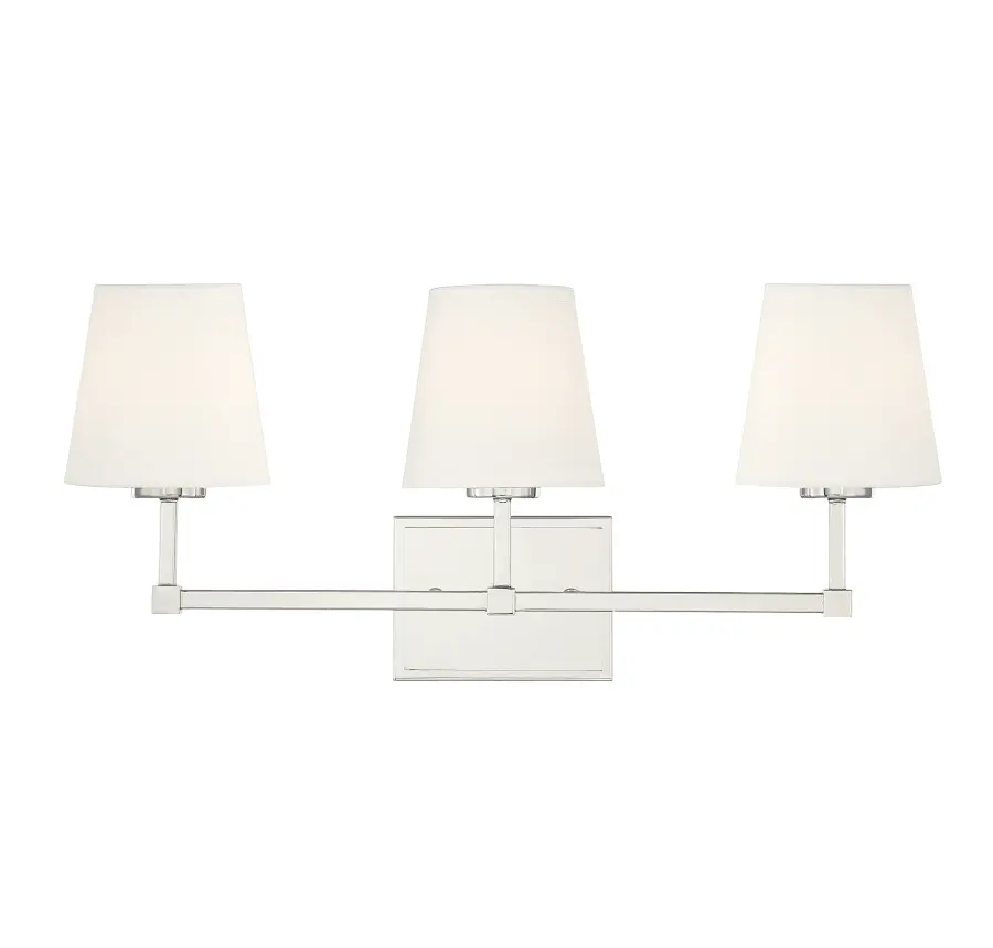 3-Light Bathroom Vanity Light in Polished Nickel - Image 1