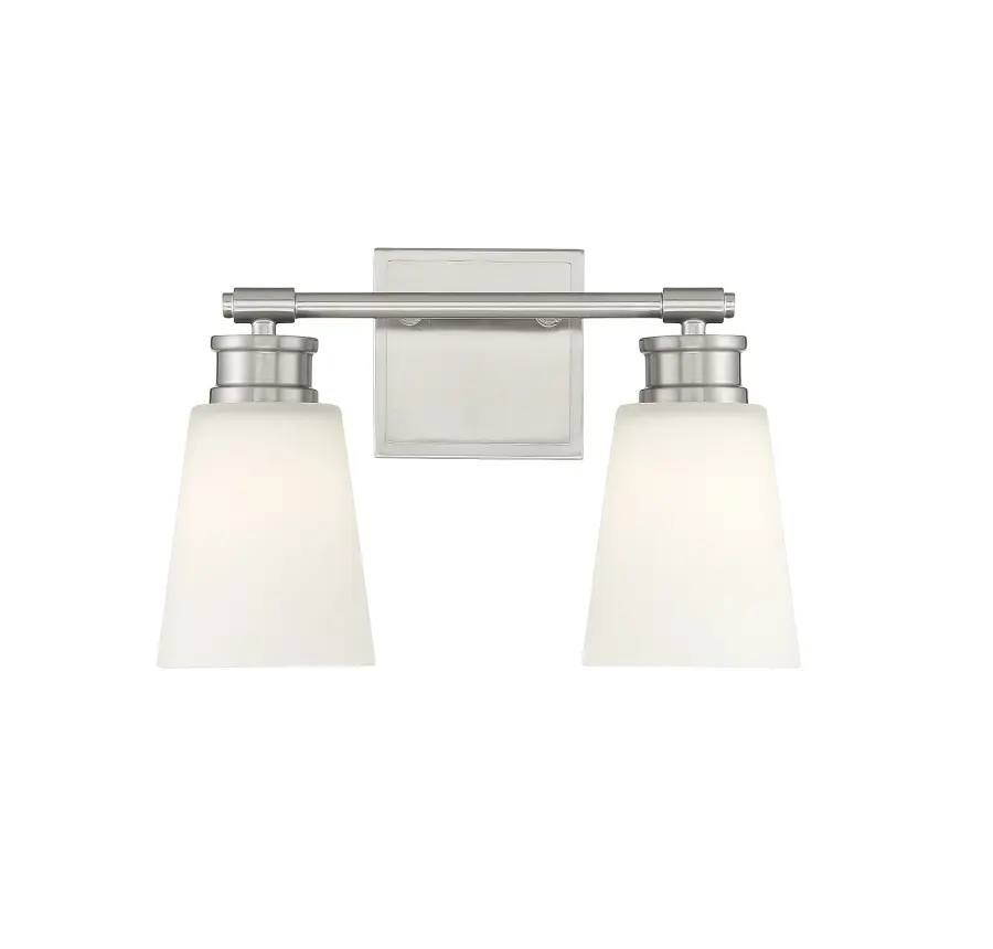 2-Light Bathroom Vanity Light in Brushed Nickel - Image 1