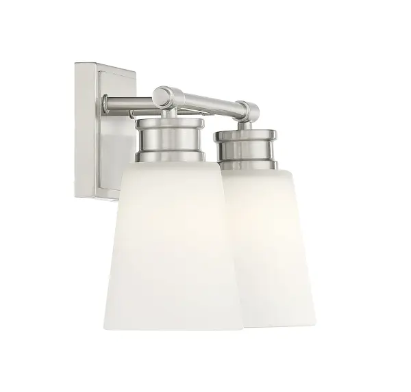 2-Light Bathroom Vanity Light in Brushed Nickel - Image 5