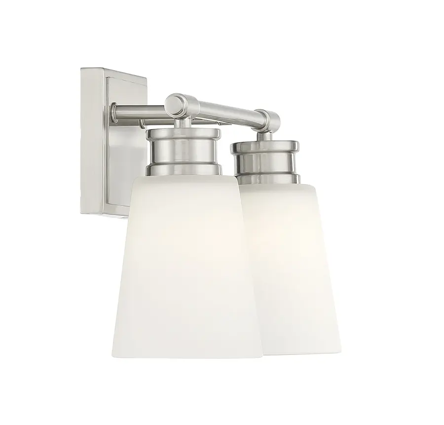 2-Light Bathroom Vanity Light in Brushed Nickel - Image 5