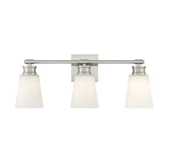 3-Light Bathroom Vanity Light in Brushed Nickel - Image 1