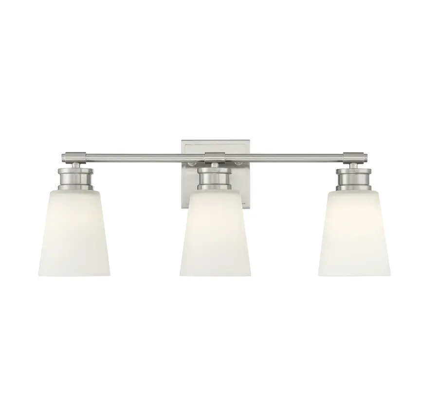 3-Light Bathroom Vanity Light in Brushed Nickel - Image 1