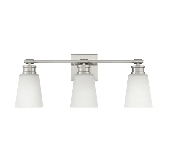 3-Light Bathroom Vanity Light in Brushed Nickel - Image 2