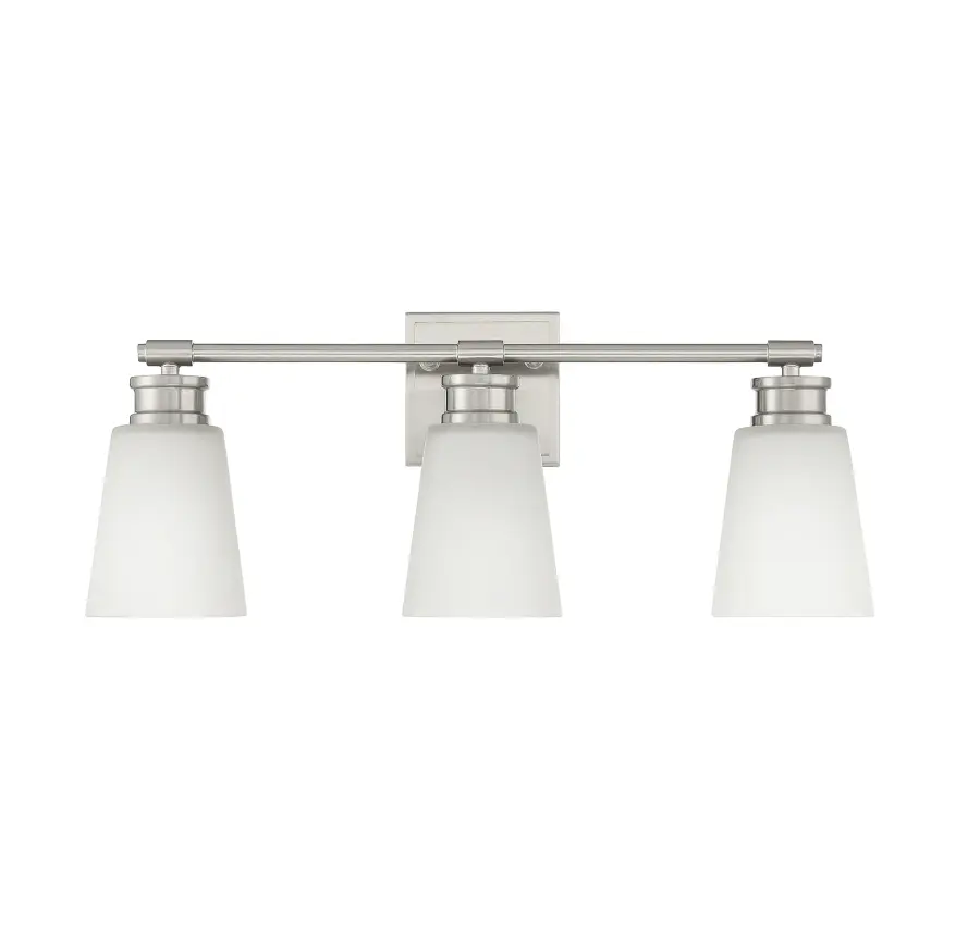 3-Light Bathroom Vanity Light in Brushed Nickel - Image 2