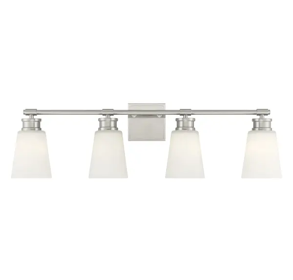 4-Light Bathroom Vanity Light in Brushed Nickel - Image 1