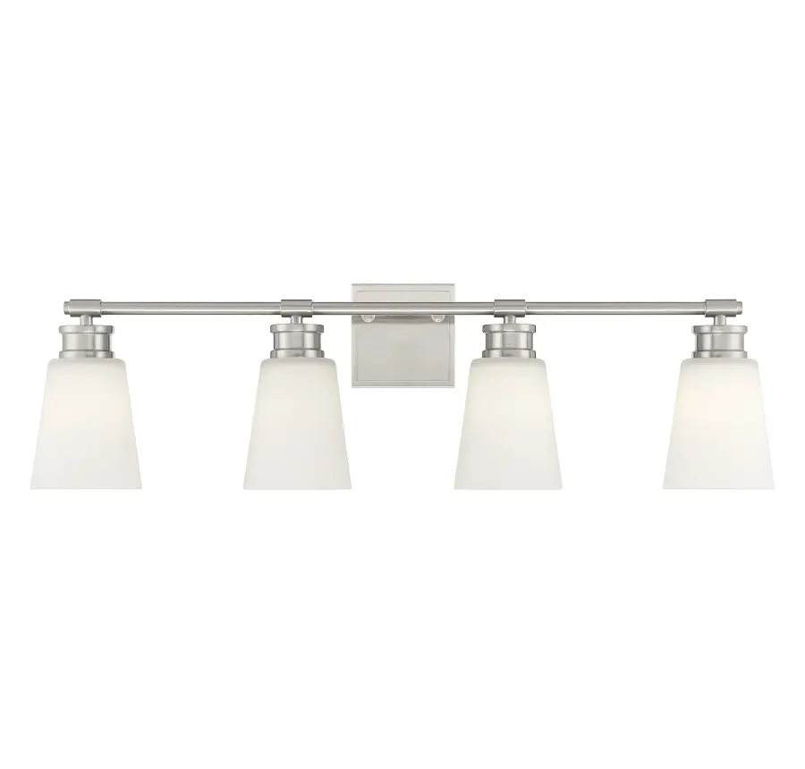 4-Light Bathroom Vanity Light in Brushed Nickel - Image 1