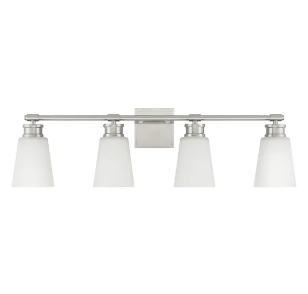 4-Light Bathroom Vanity Light in Brushed Nickel - Image 2