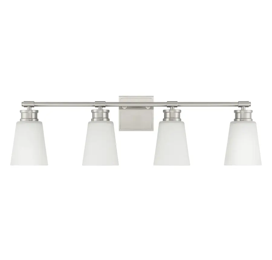 4-Light Bathroom Vanity Light in Brushed Nickel - Image 2
