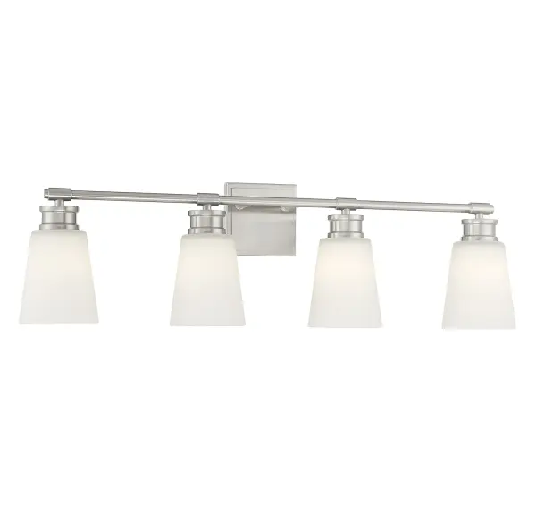 4-Light Bathroom Vanity Light in Brushed Nickel - Image 3