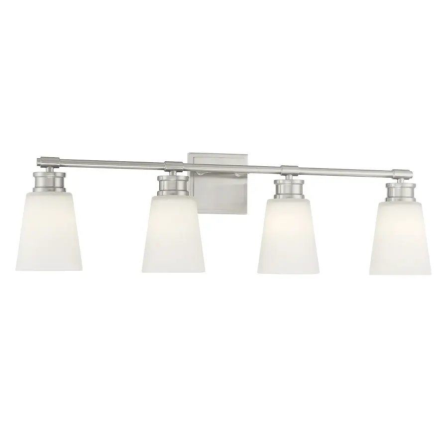4-Light Bathroom Vanity Light in Brushed Nickel - Image 3