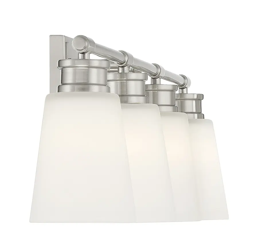 4-Light Bathroom Vanity Light in Brushed Nickel - Image 5