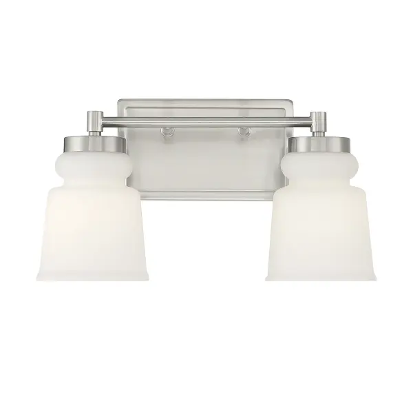 2-Light Bathroom Vanity Light in Brushed Nickel - Image 1
