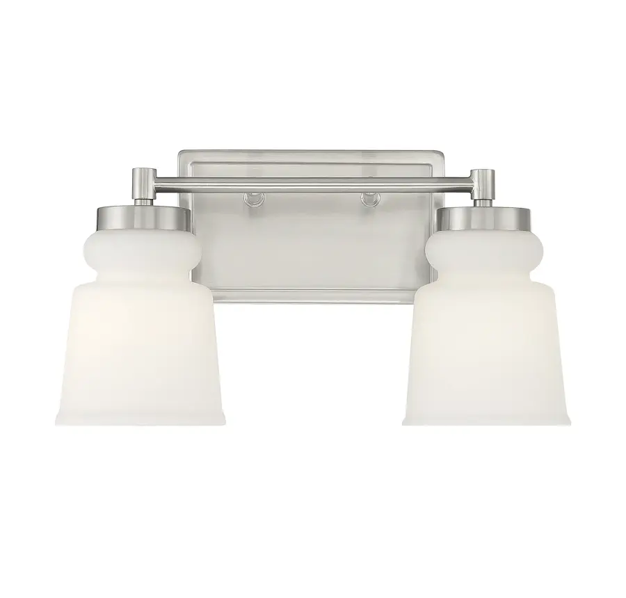 2-Light Bathroom Vanity Light in Brushed Nickel - Image 1