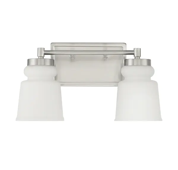 2-Light Bathroom Vanity Light in Brushed Nickel - Image 2