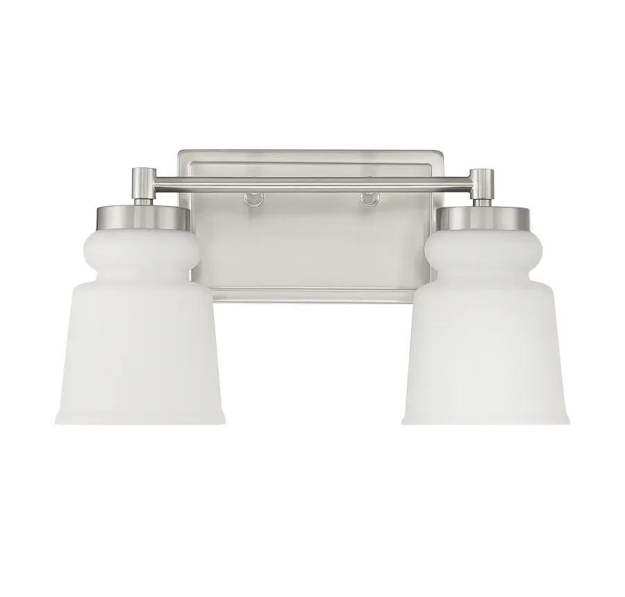 2-Light Bathroom Vanity Light in Brushed Nickel - Image 2