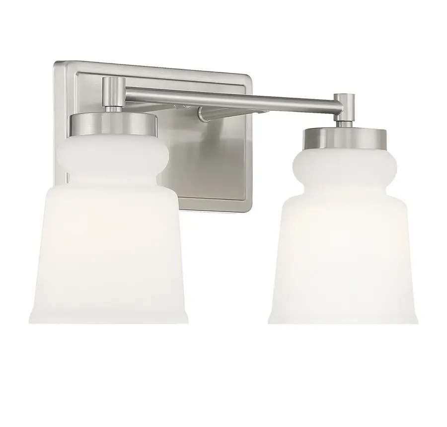 2-Light Bathroom Vanity Light in Brushed Nickel - Image 4