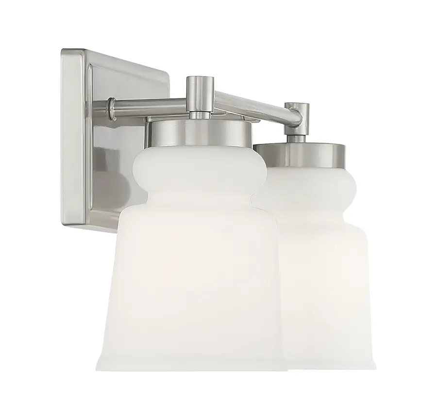 2-Light Bathroom Vanity Light in Brushed Nickel - Image 5