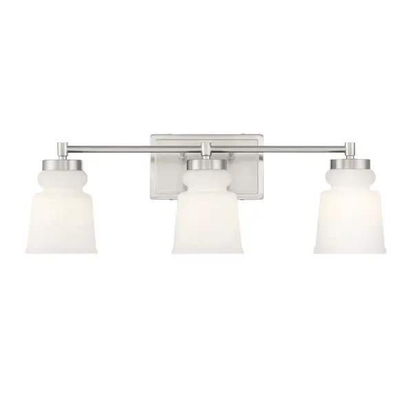 3-Light Bathroom Vanity Light in Brushed Nickel - Image 1