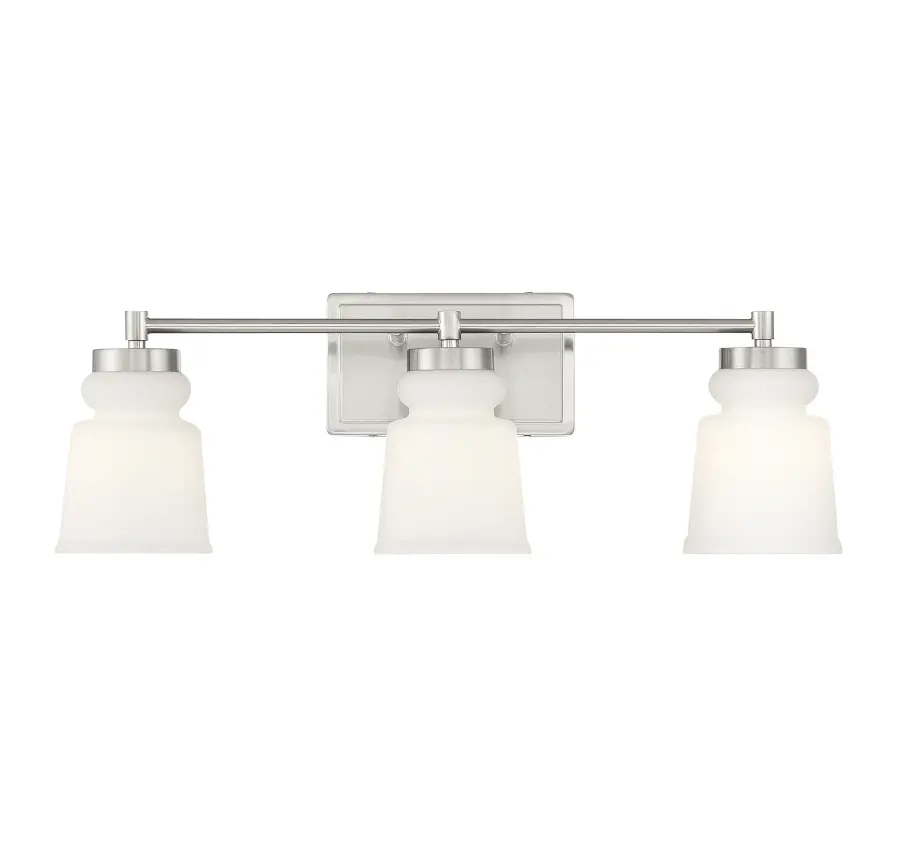 3-Light Bathroom Vanity Light in Brushed Nickel - Image 1