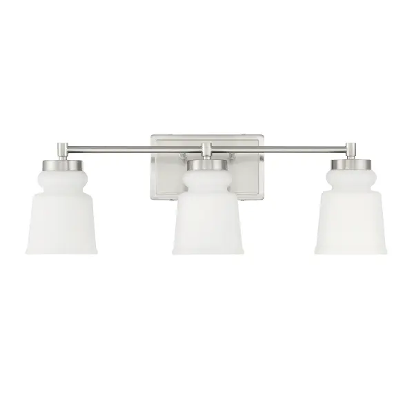 3-Light Bathroom Vanity Light in Brushed Nickel - Image 2