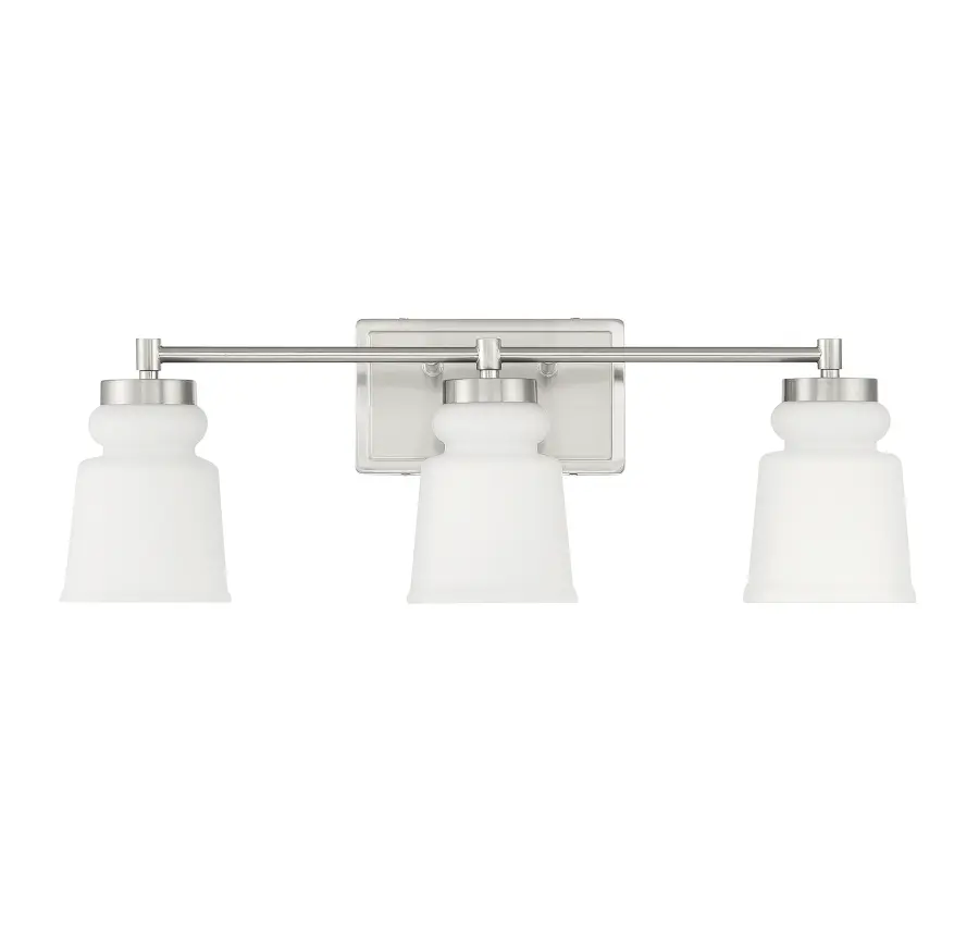 3-Light Bathroom Vanity Light in Brushed Nickel - Image 2
