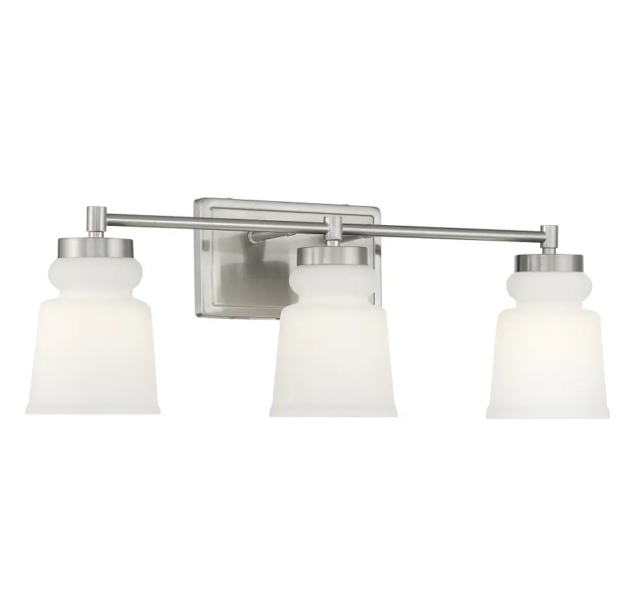 3-Light Bathroom Vanity Light in Brushed Nickel - Image 3