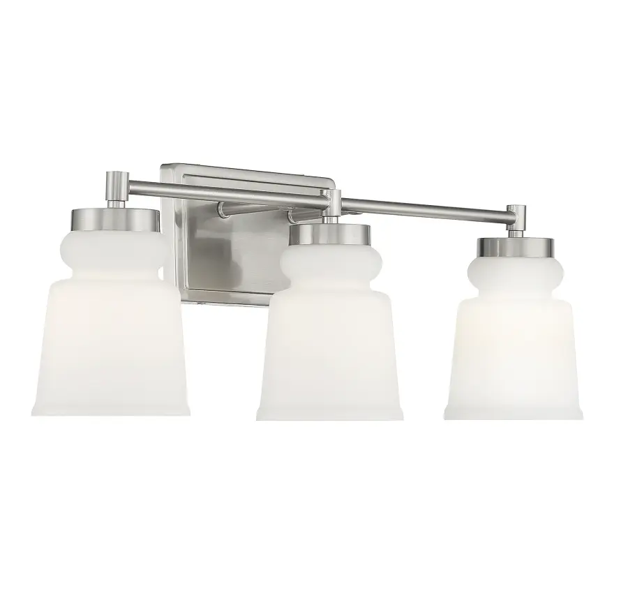3-Light Bathroom Vanity Light in Brushed Nickel - Image 4