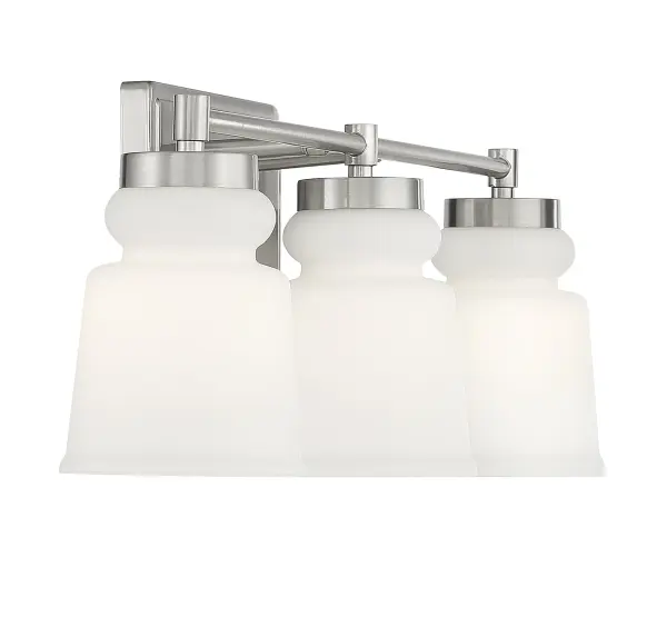 3-Light Bathroom Vanity Light in Brushed Nickel - Image 5