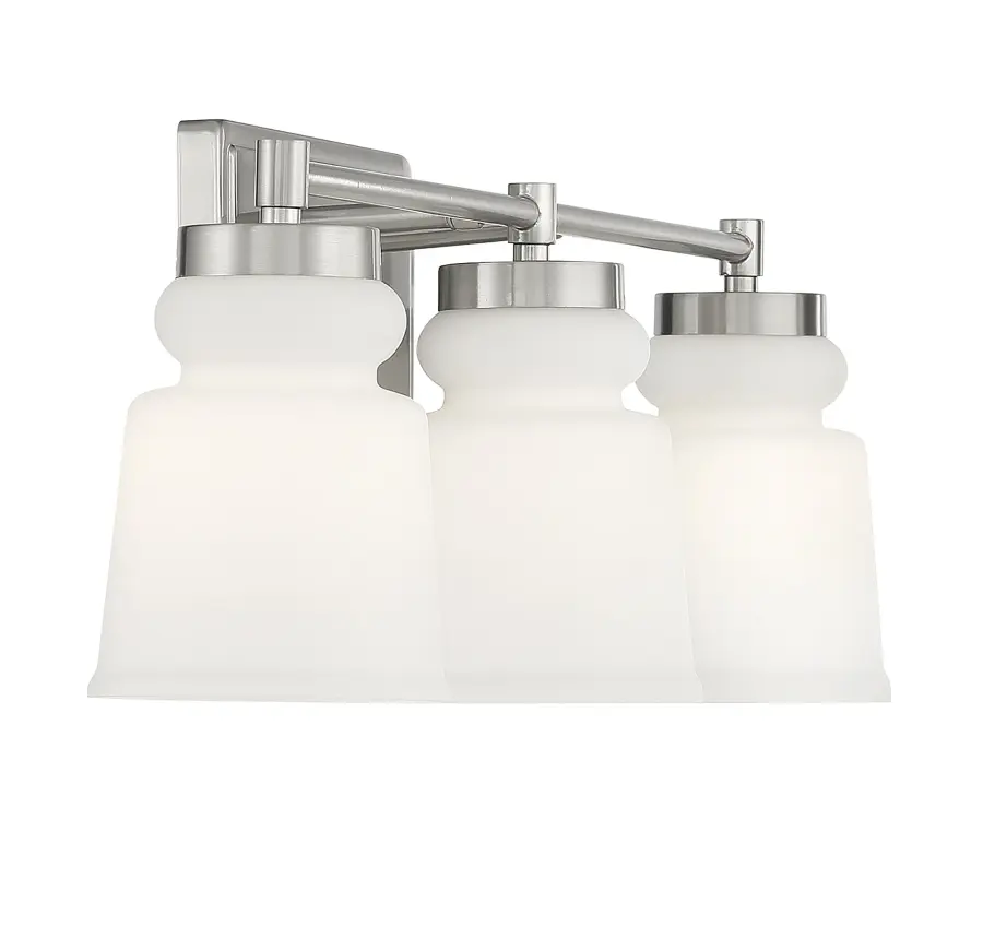 3-Light Bathroom Vanity Light in Brushed Nickel - Image 5