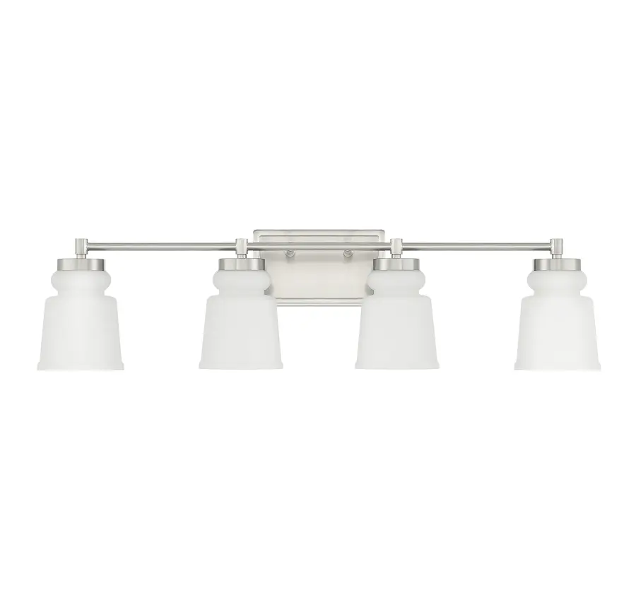 4-Light Bathroom Vanity Light in Brushed Nickel - Image 2