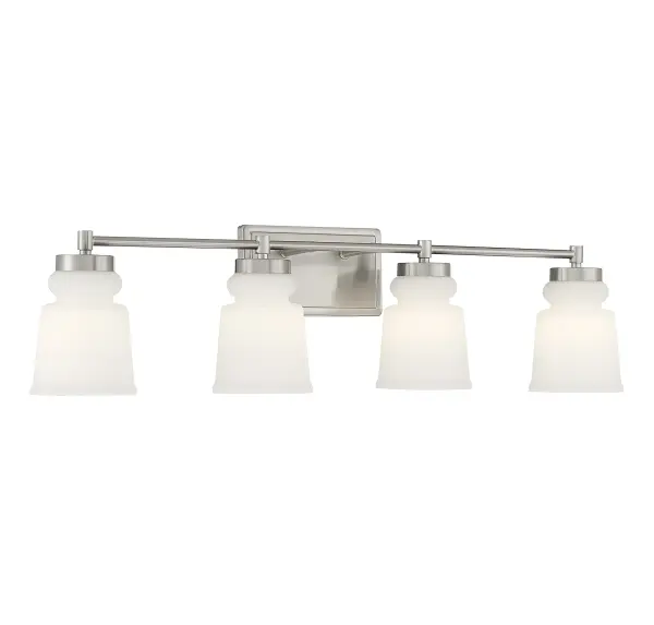 4-Light Bathroom Vanity Light in Brushed Nickel - Image 3