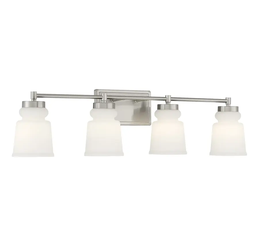 4-Light Bathroom Vanity Light in Brushed Nickel - Image 3
