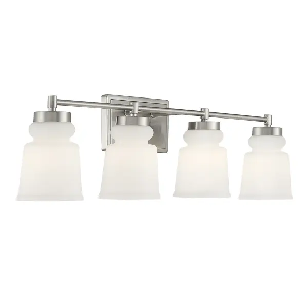 4-Light Bathroom Vanity Light in Brushed Nickel - Image 4