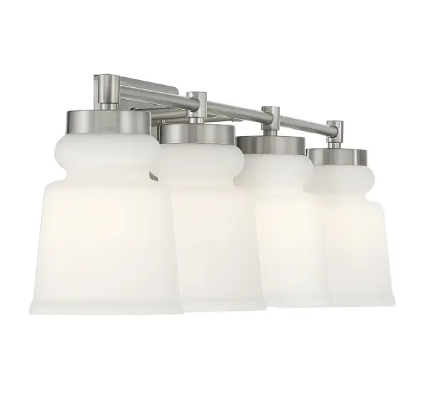 4-Light Bathroom Vanity Light in Brushed Nickel - Image 5