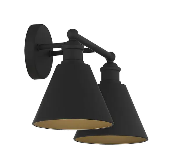 2-Light Bathroom Vanity Light in Matte Black - Image 5