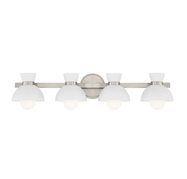 4-Light Bathroom Vanity Light in Brushed Nickel