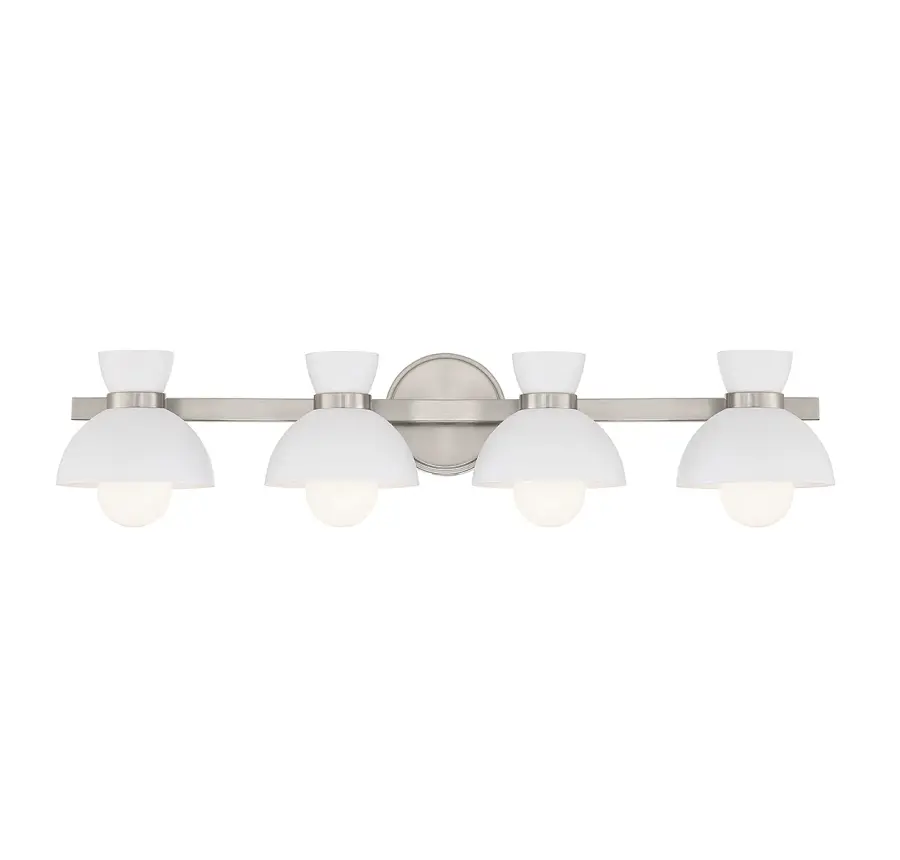 4-Light Bathroom Vanity Light in Brushed Nickel