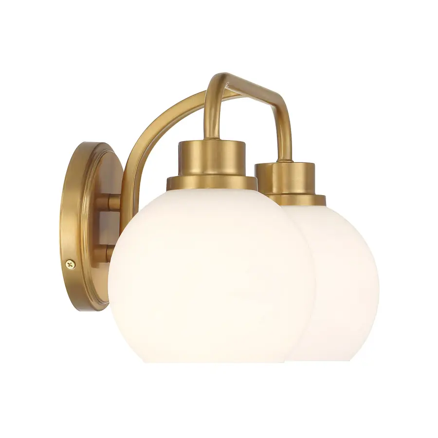 2-Light Bathroom Vanity Light in Natural Brass - Image 5