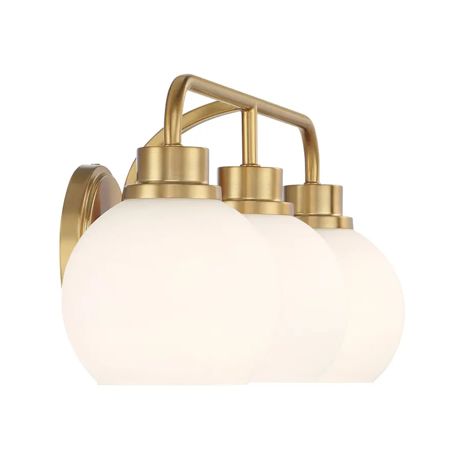 3-Light Bathroom Vanity Light in Natural Brass - Image 5