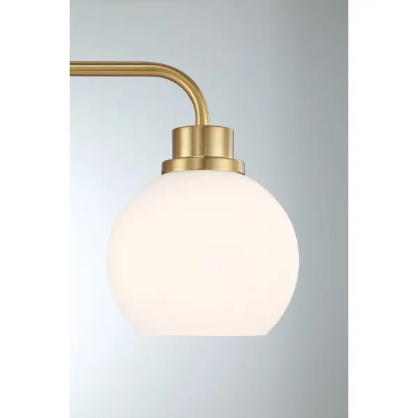 3-Light Bathroom Vanity Light in Natural Brass - Image 6
