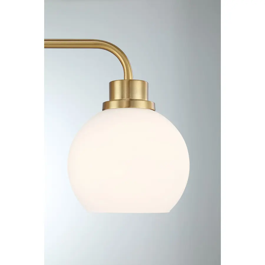 3-Light Bathroom Vanity Light in Natural Brass - Image 6