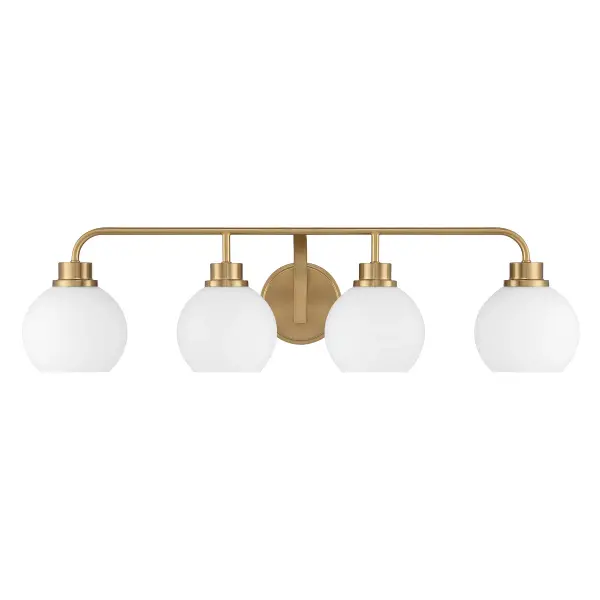 4-Light Bathroom Vanity Light in Natural Brass - Image 2