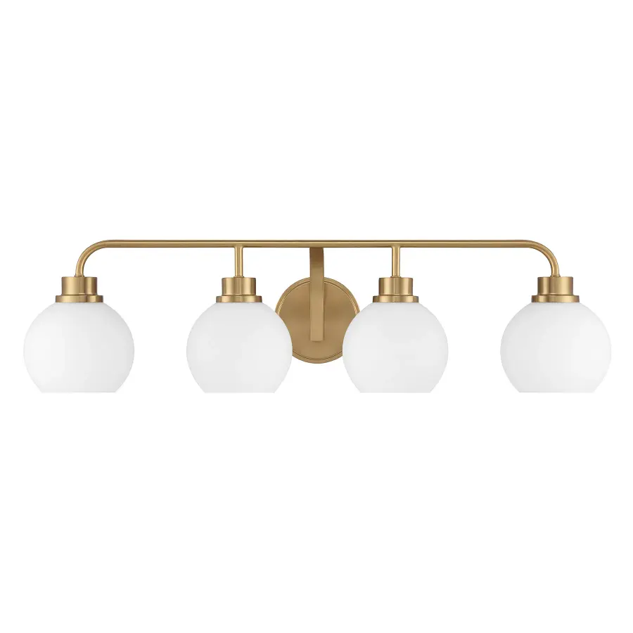 4-Light Bathroom Vanity Light in Natural Brass - Image 2