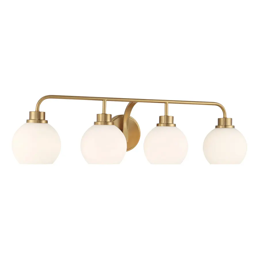 4-Light Bathroom Vanity Light in Natural Brass - Image 3