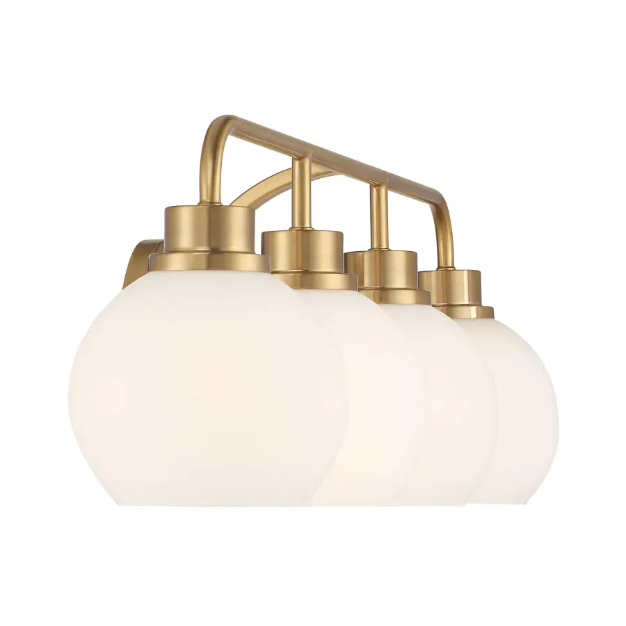 4-Light Bathroom Vanity Light in Natural Brass - Image 5